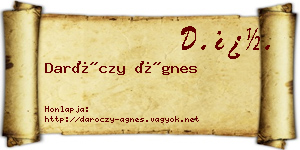 Daróczy Ágnes névjegykártya