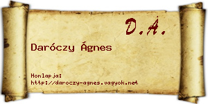 Daróczy Ágnes névjegykártya
